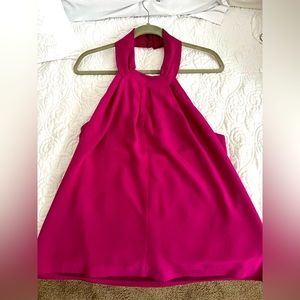 Trina Turk pink/ purple high neck sleeveless top.
